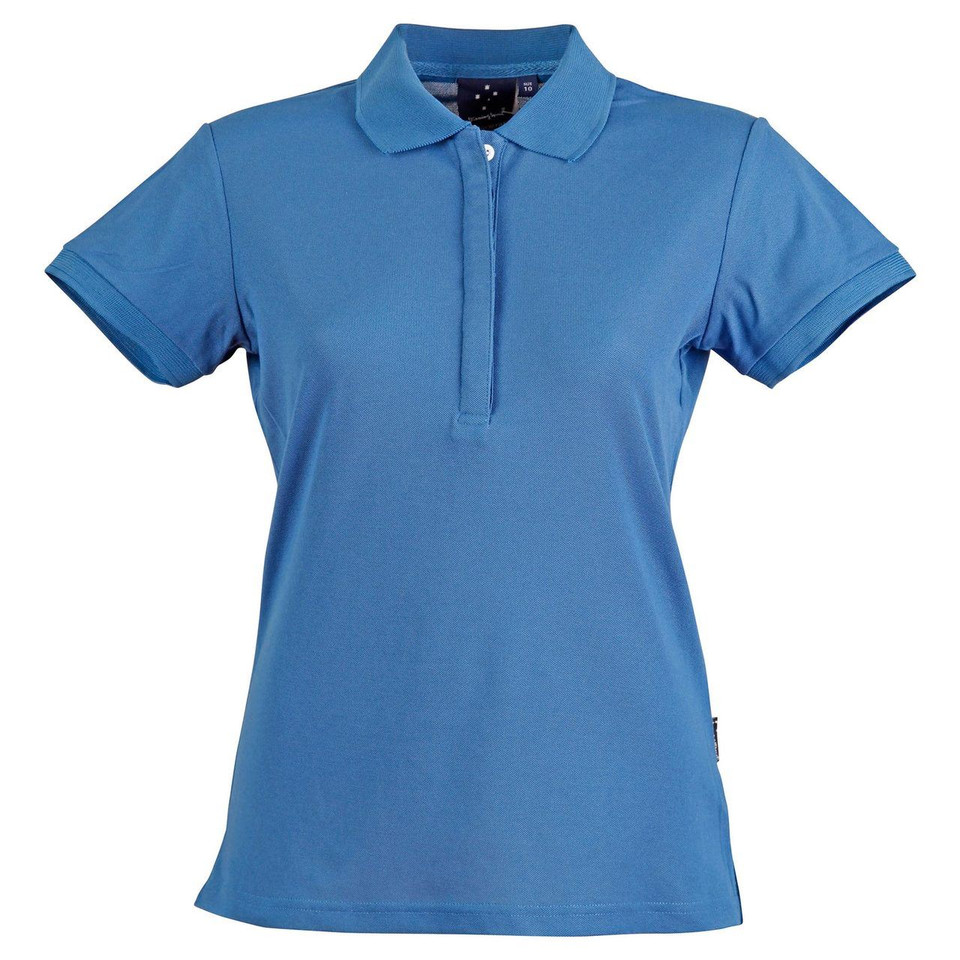 Womens Plain TrueDry Pique Short Sleeve Polo Shirt - PS64 | Cobalt Blue