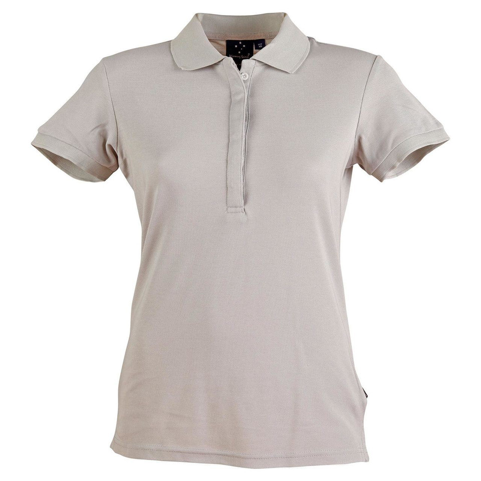 Womens Plain TrueDry Pique Short Sleeve Polo Shirt - PS64 | Silver Grey