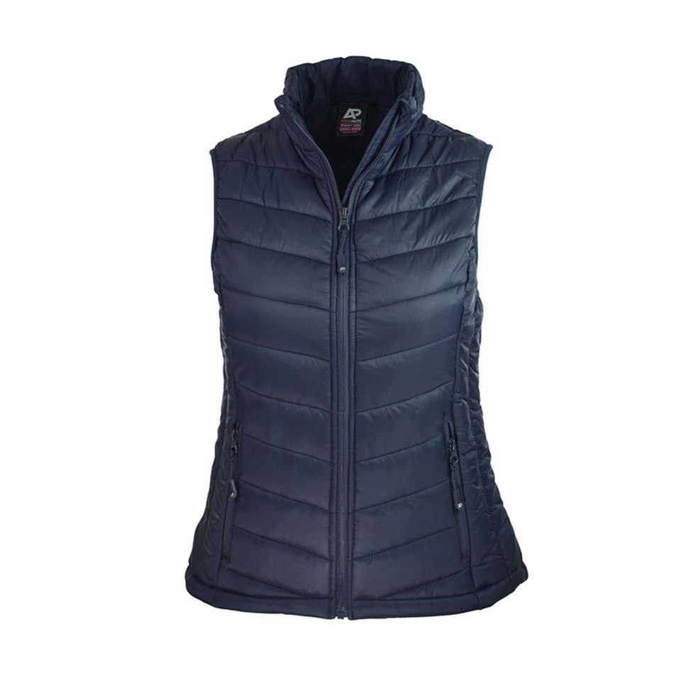 Aussie Pacific Ladies Plain Lightweight Padded Vests - Navy Aussie Pacific Ladies Plain Lightweight Padded Vests - Navy