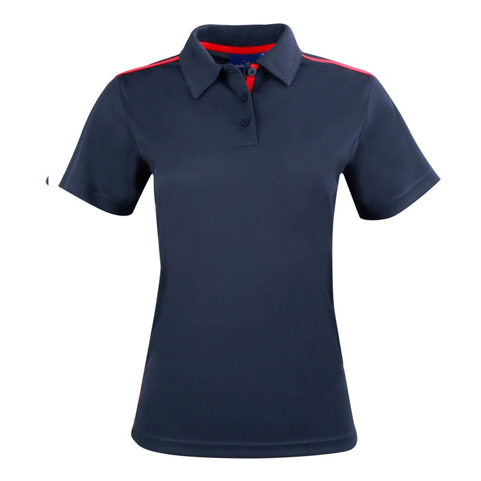 Rapid Cool Ladies Contrast Polo Shirts - PS84 | Navy.Red