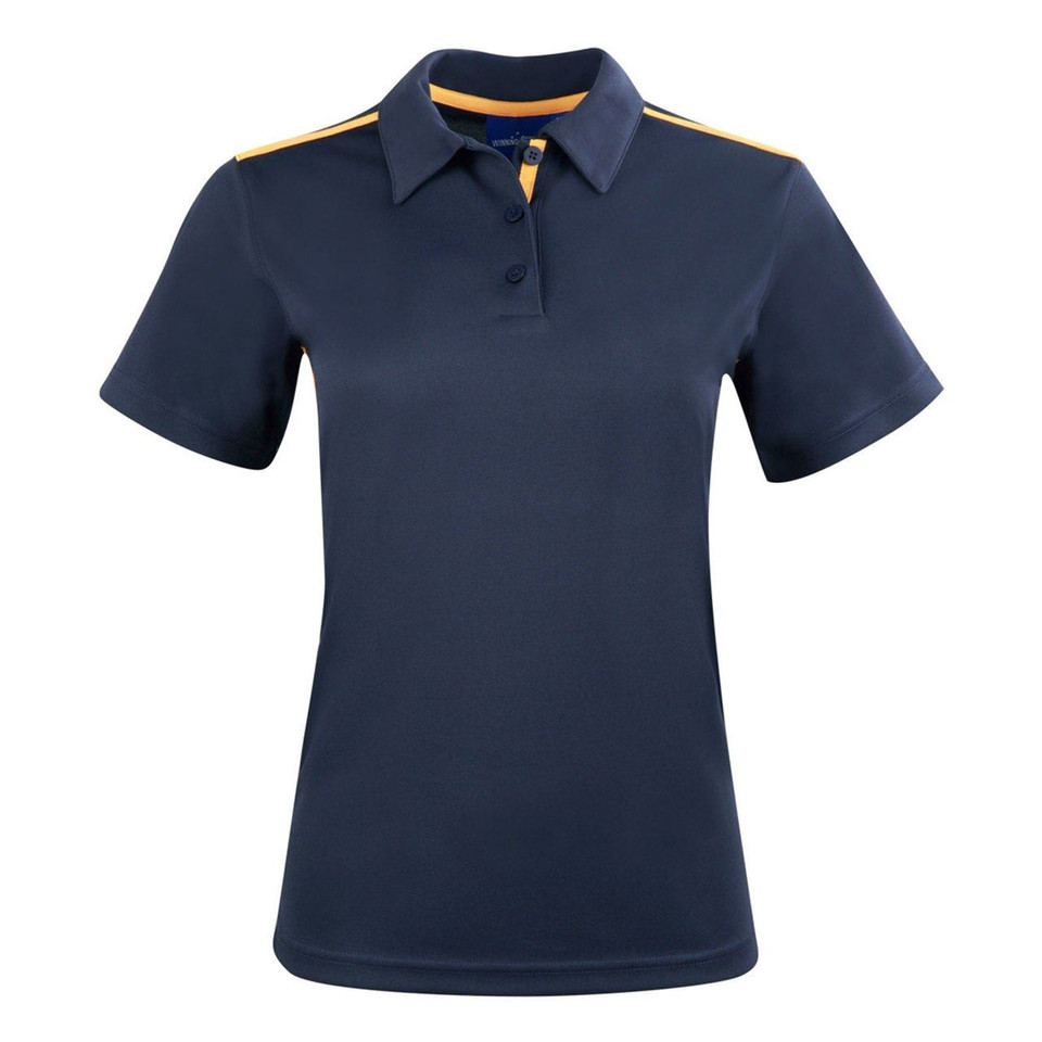 Rapid Cool Ladies Contrast Polo Shirts - PS84 | Navy.Gold