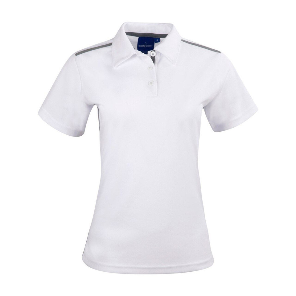 Rapid Cool Ladies Contrast Polo Shirts - PS84 | White.Ash