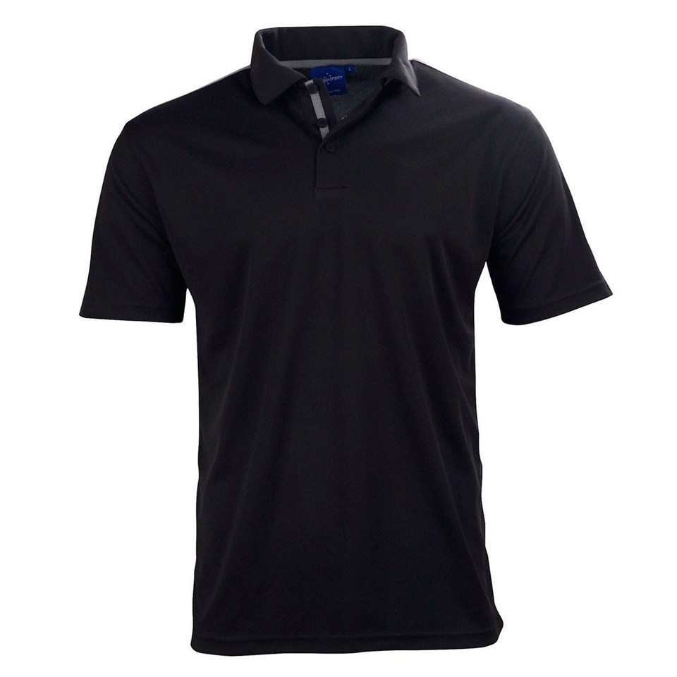 Adults Plain Rapid Cool Quick Dry Polo Shirts - PS83 | Black.Ash