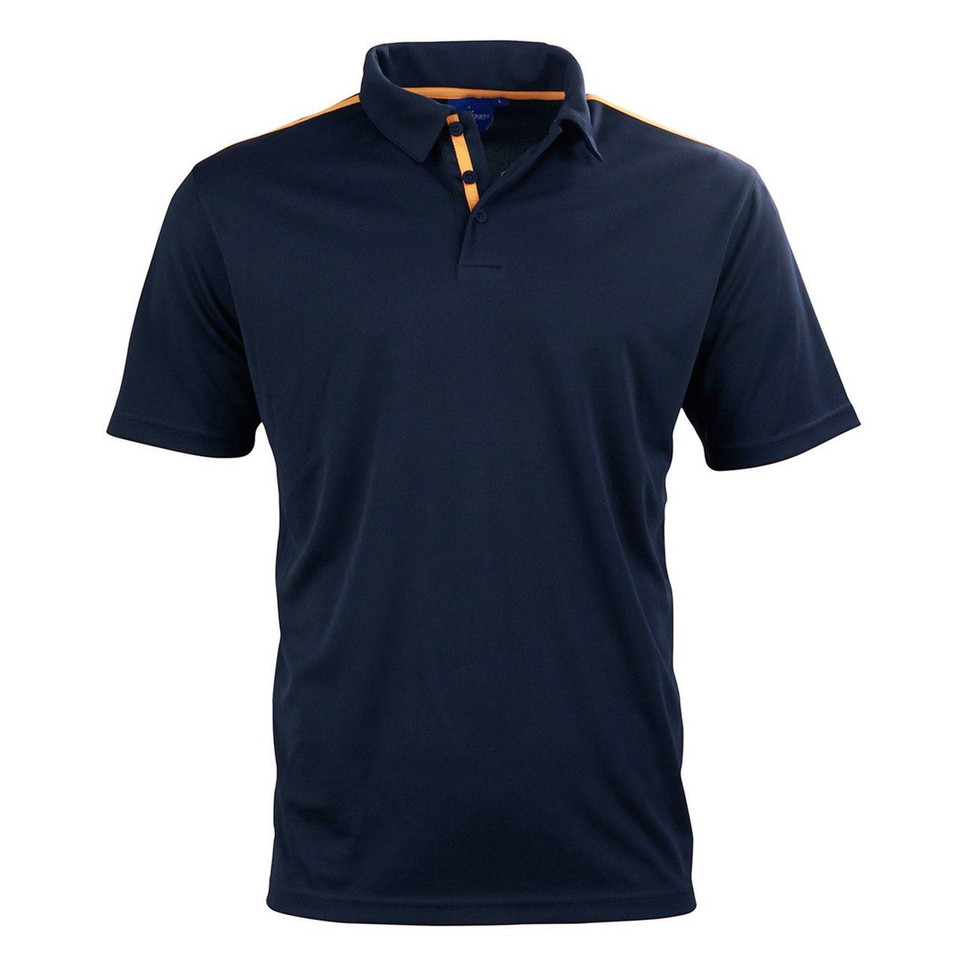 Adults Plain Rapid Cool Quick Dry Polo Shirts - PS83 | Navy.Gold