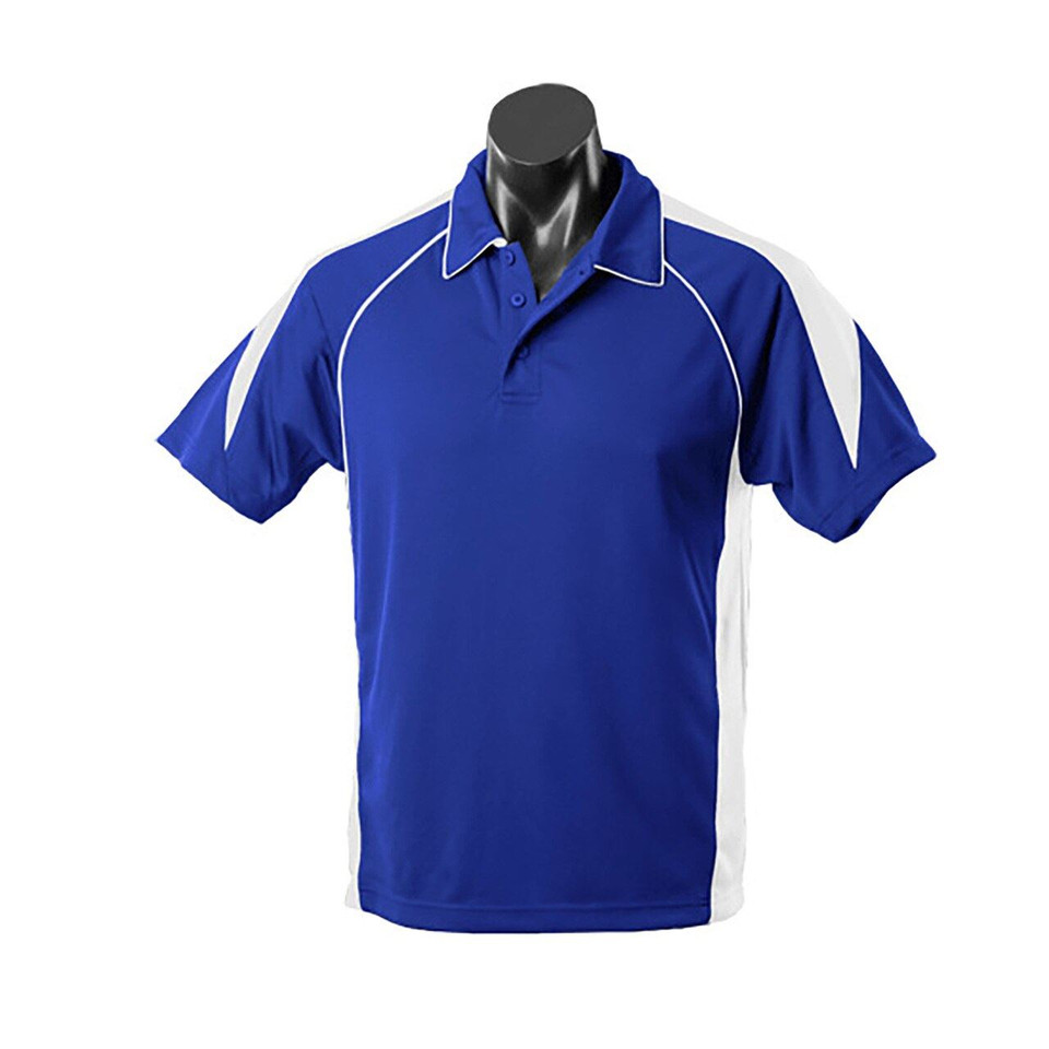 Adults Plain Premier Quick Dry Sport Polo Shirt - 1301 | Royal.White