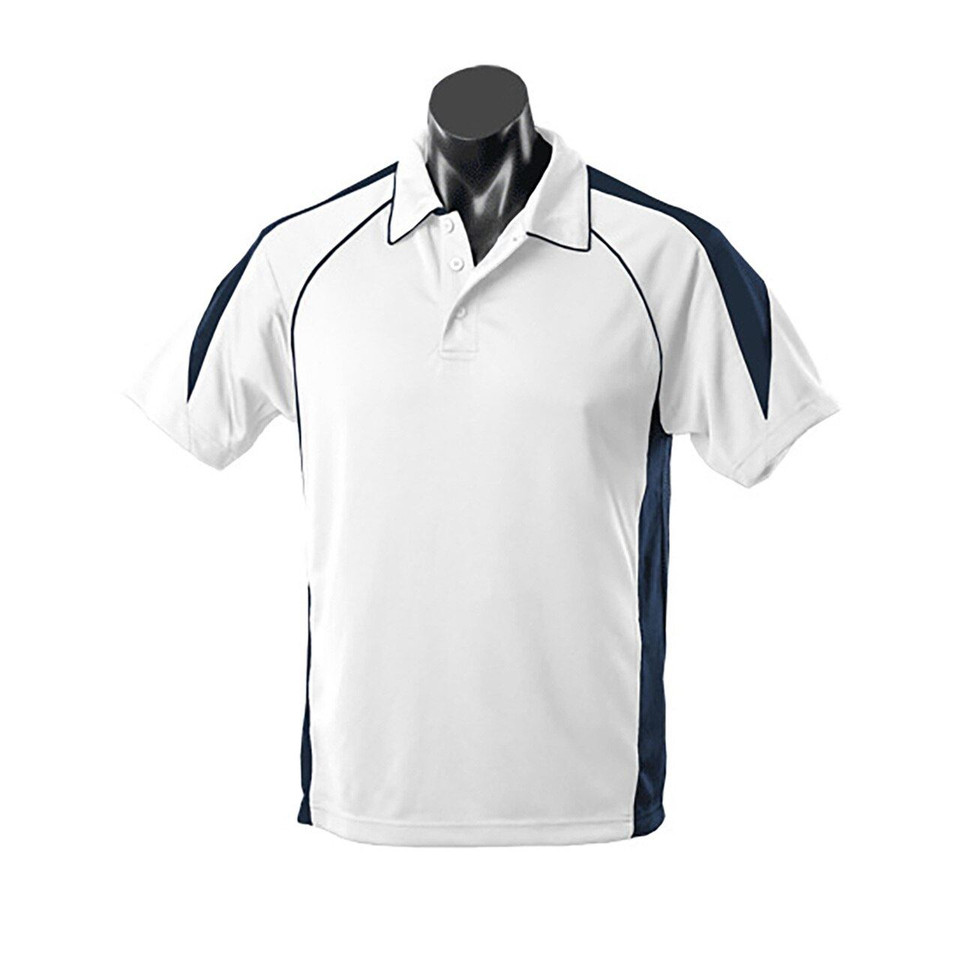 Children Youth Plain Quickdry Sports Polo - 3301 | White.Navy