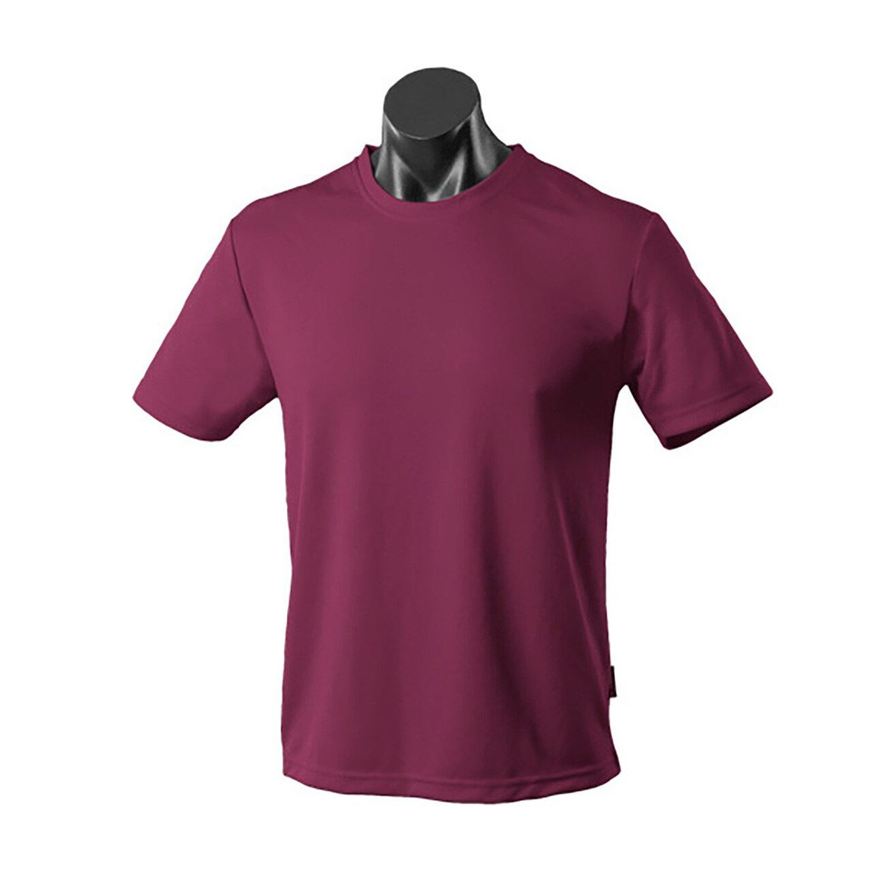 Mens Plain DriWear Easy Care Poly  Sports T-shirt - 1207 | Maroon