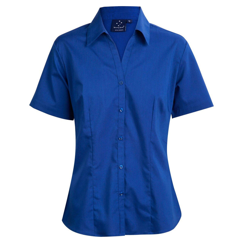 Womens Modern Fit Wrinkle Resistance Teflon Shirt Blouse - BS07S | Royal