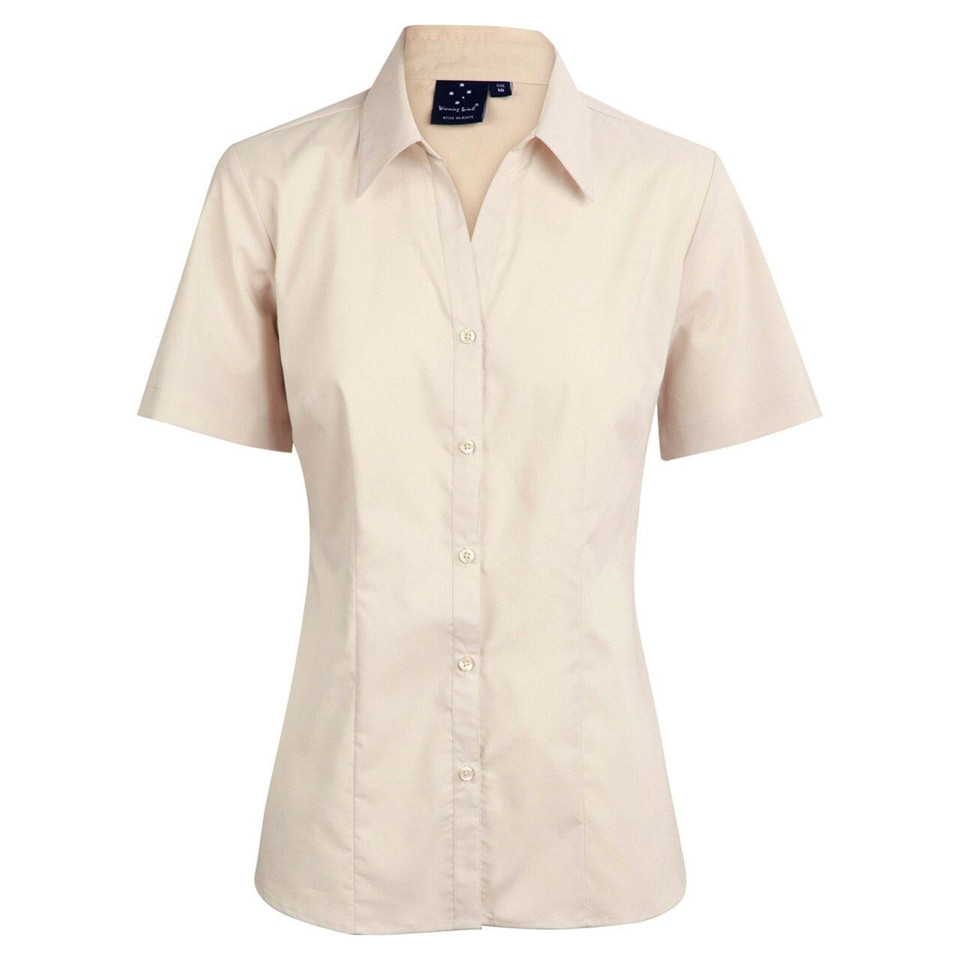 Womens Modern Fit Wrinkle Resistance Teflon Shirt Blouse - BS07S | Stone