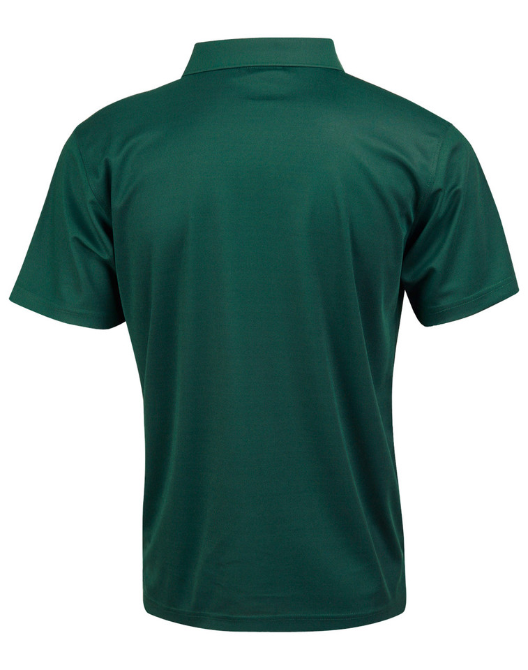 Plain Polyester Short Sleeve Polo Shirt in bottle, back view