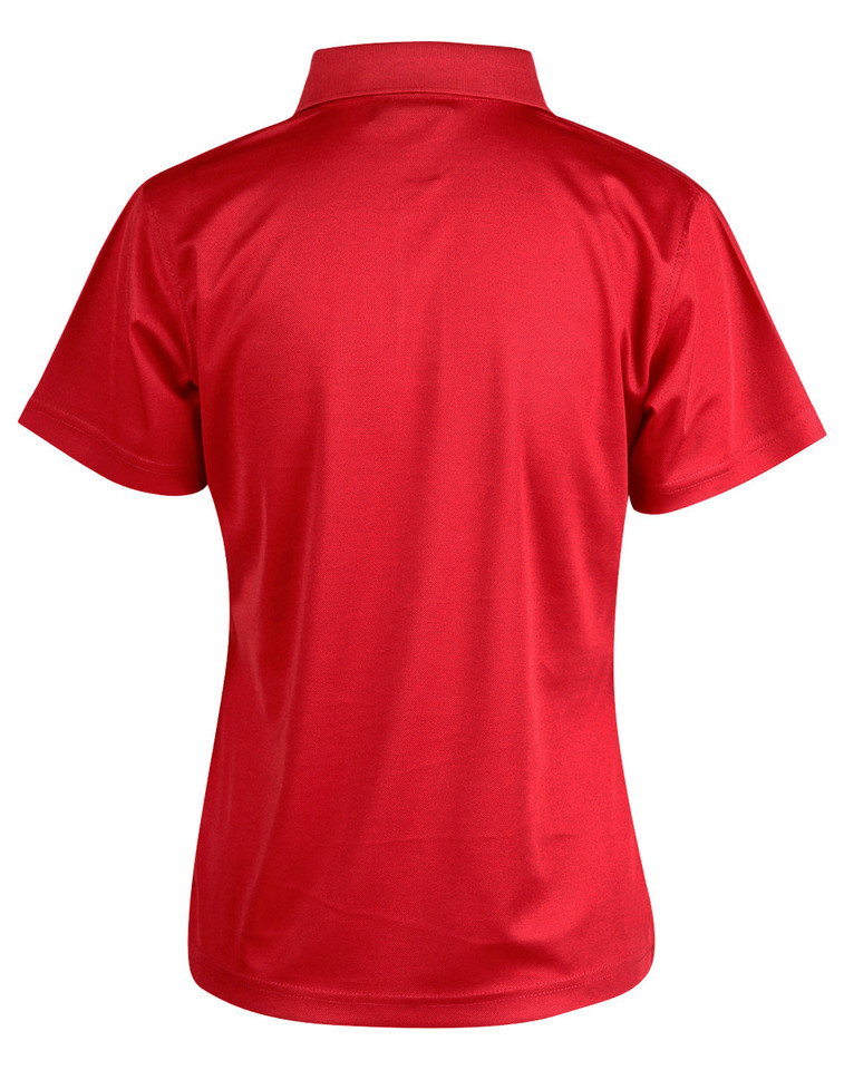 Plain Short Sleeve Polo Shirt in red, back view