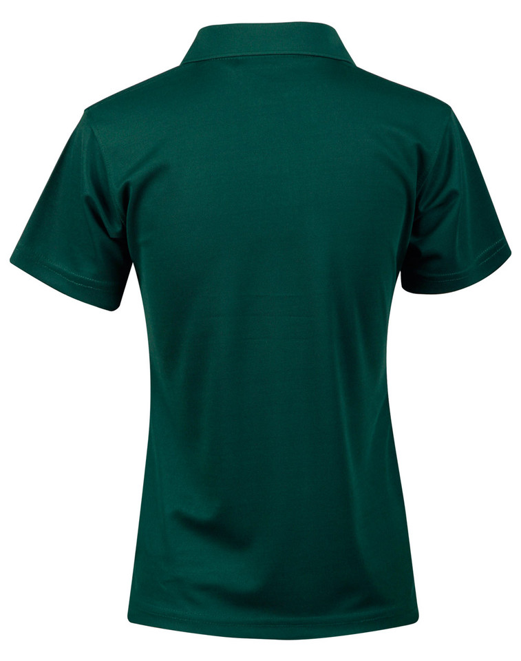 Plain Short Sleeve Polo Shirt in bottle, back view