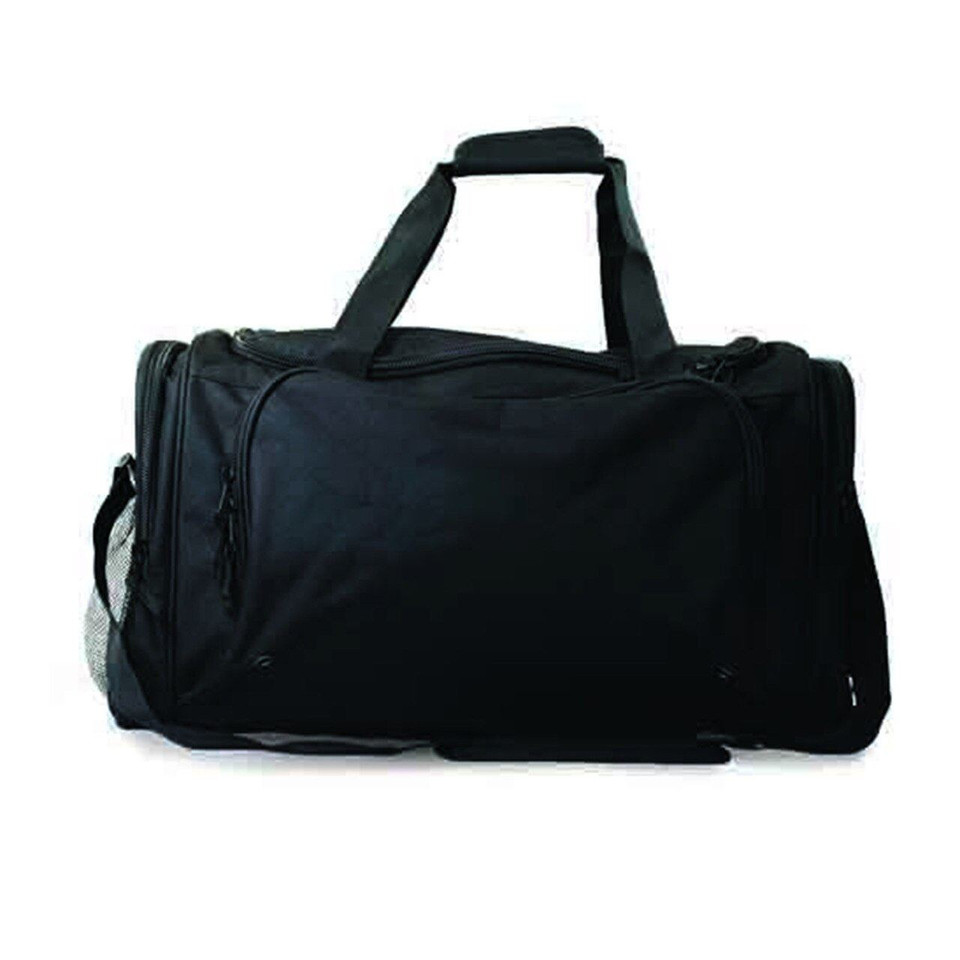 Plain Contrast Sports Duffle Bag - 4001 | Black