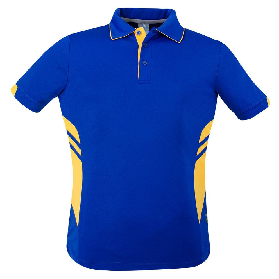 Plain Kids Contrast Sports Polo Shirt - 3311 | Royal.Gold