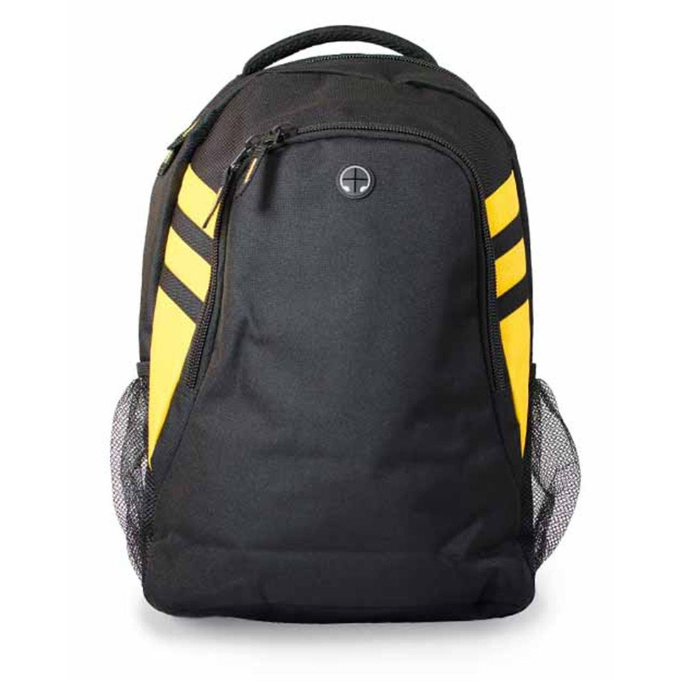 Plain Contrast Quality Sports Backpack - 4000 | Black.Gold