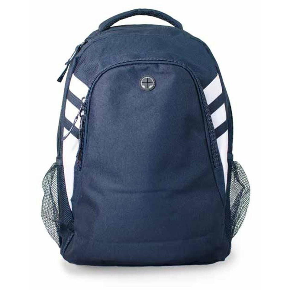 Plain Contrast Quality Sports Backpack - 4000 | Navy.White