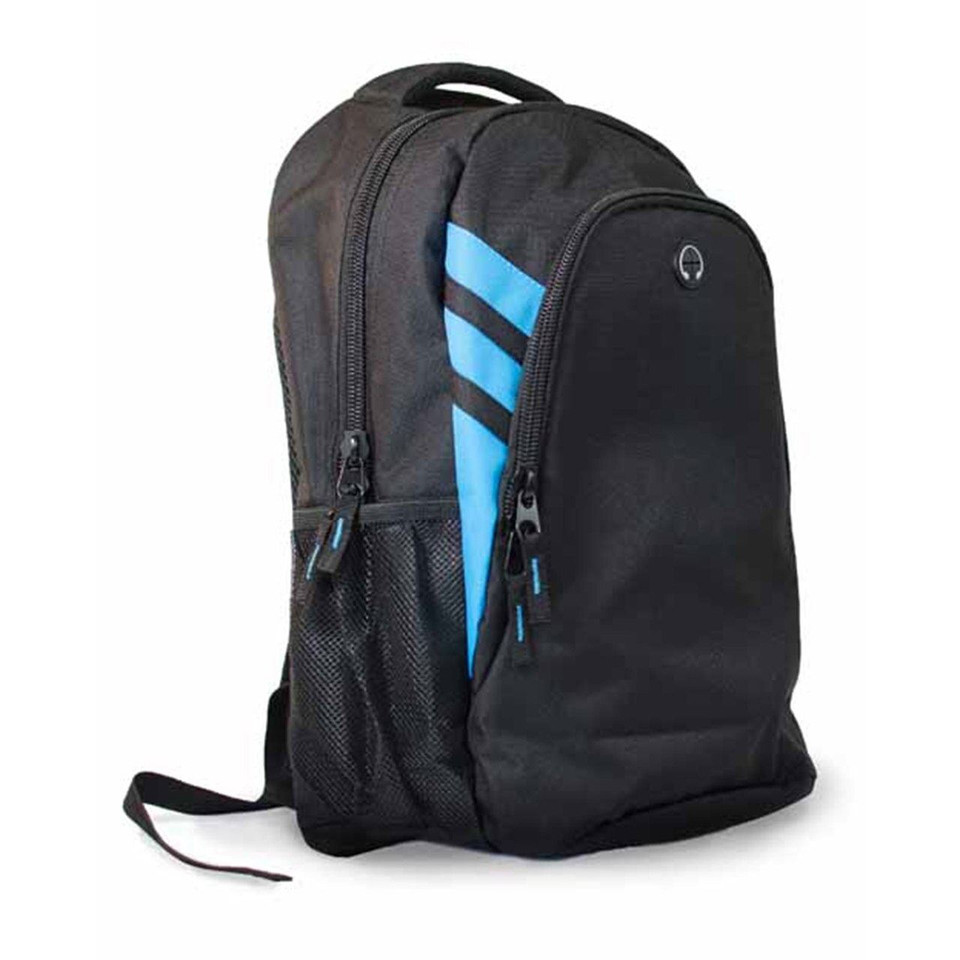 Plain Contrast Quality Sports Backpack - 4000 | Black.Cyan