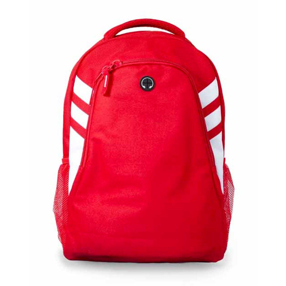 Plain Contrast Quality Sports Backpack - 4000 | Red.White