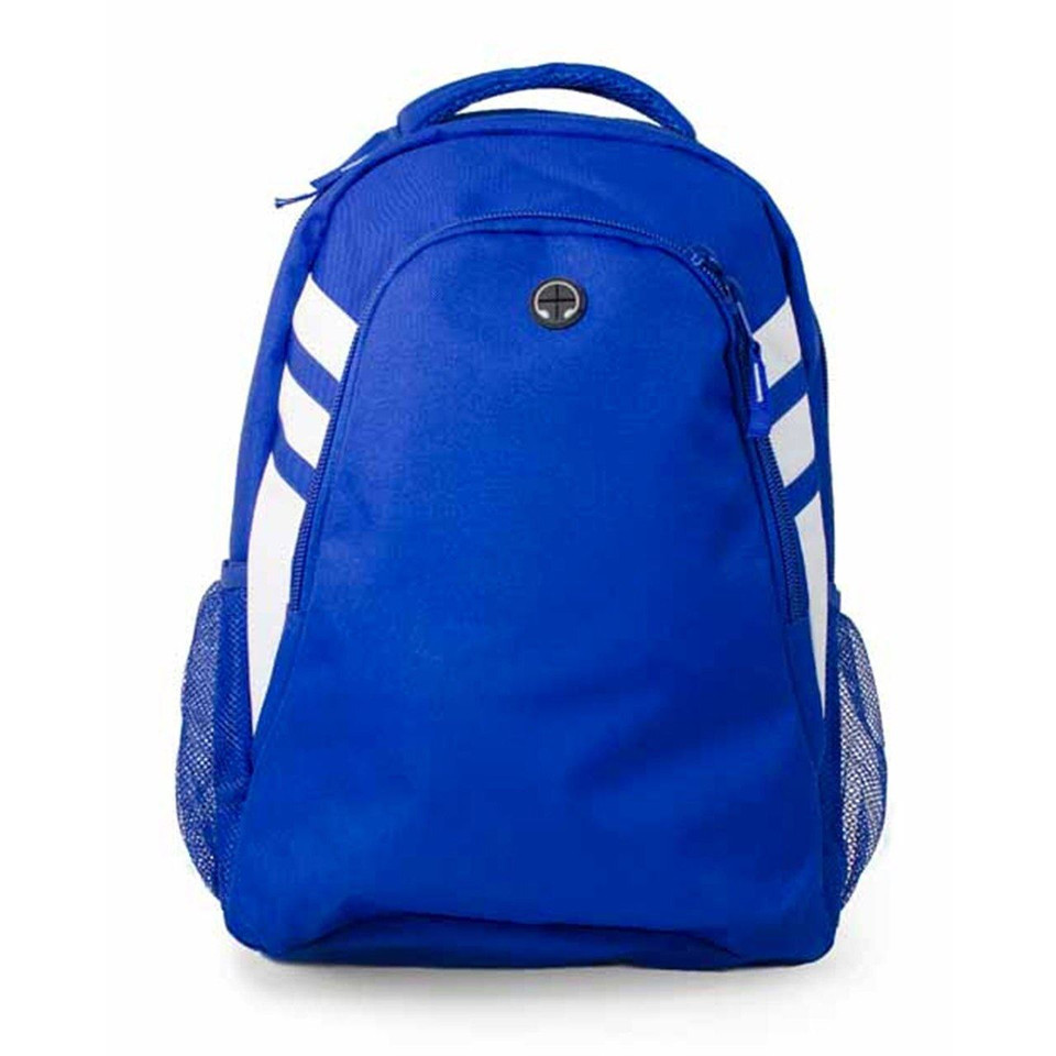 Plain Contrast Quality Sports Backpack - 4000 | Royal.White