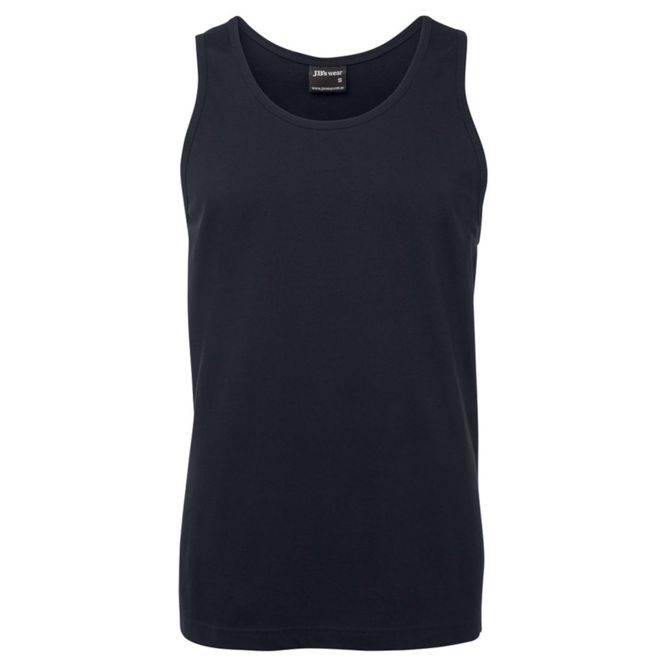Mens Adult 100% Cotton Plain Tank Top Basic Singlets - 1S | Navy