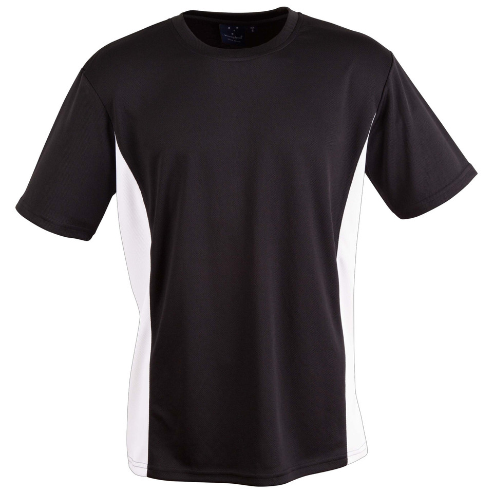 Unisex CoolDry Mesh Contrast Tee | Black.White
