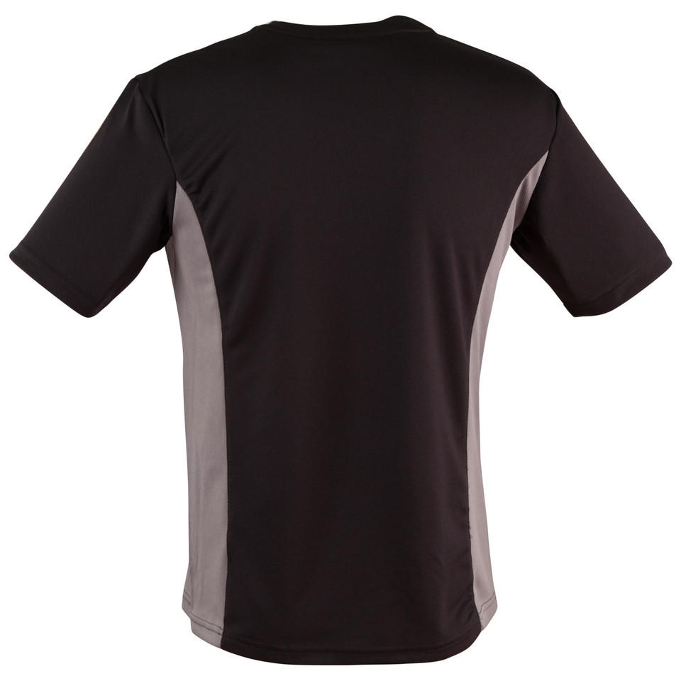 Kids CoolDry Mesh Contrast Tee | Black.Ash - Back