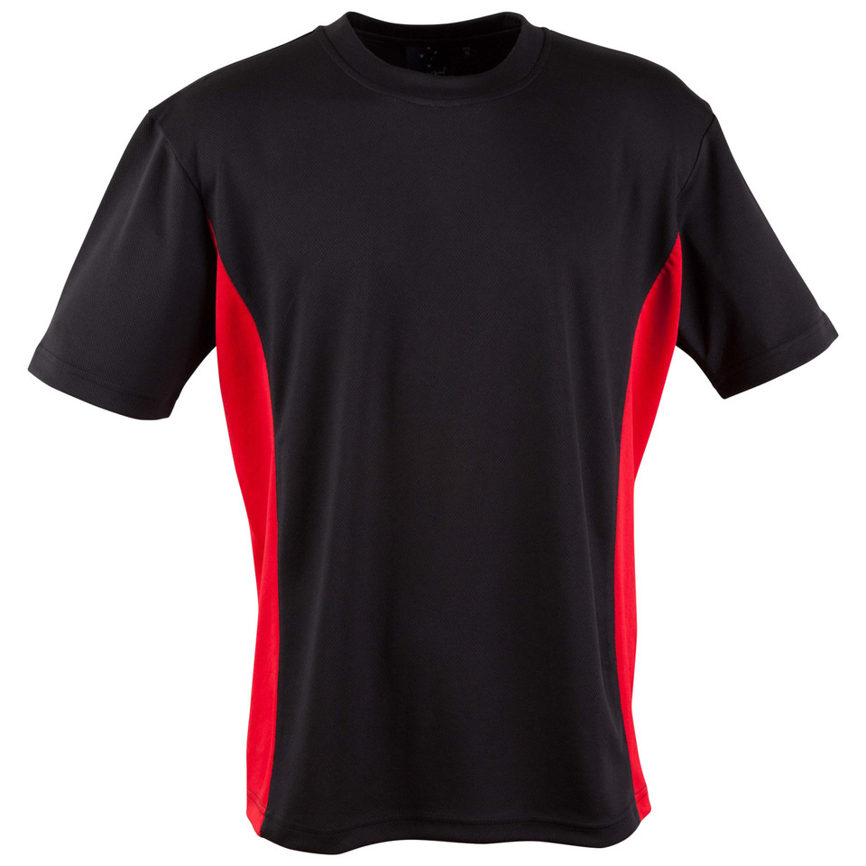 Kids CoolDry Mesh Contrast Tee | Black.Red