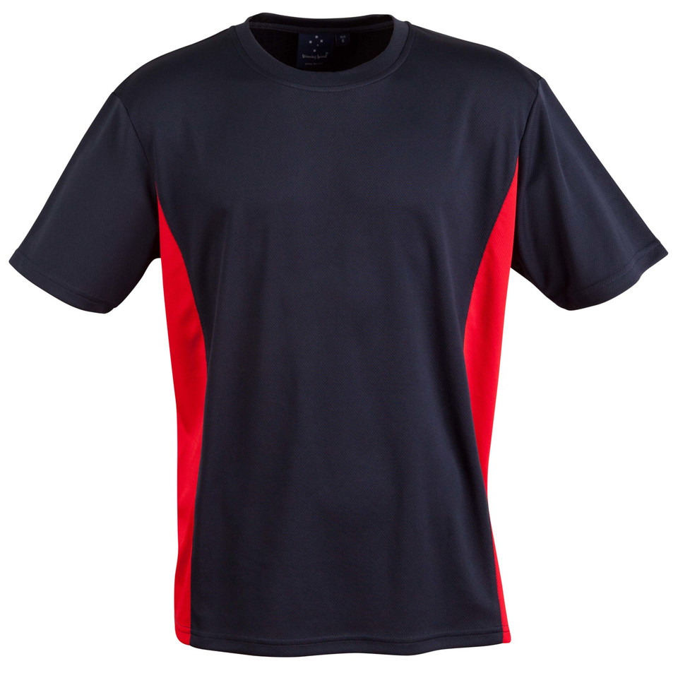 Kids CoolDry Mesh Contrast Tee | Navy.Red