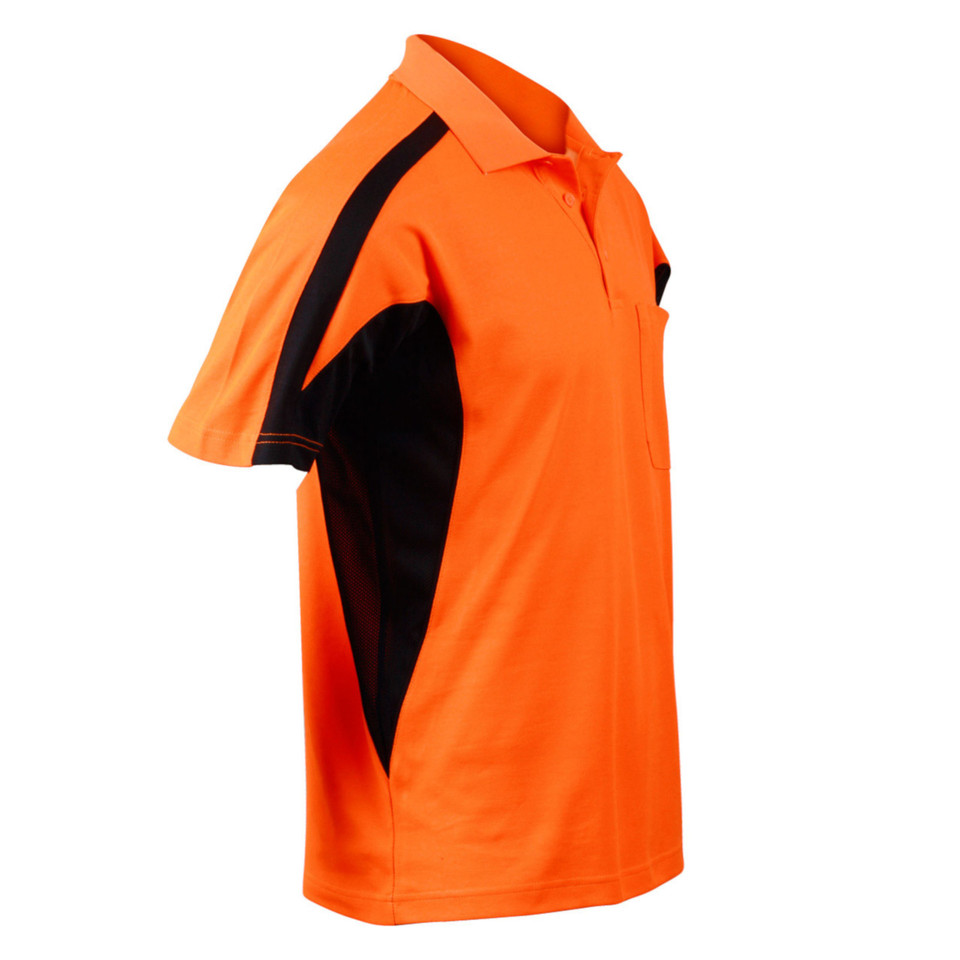 Unisex TrueDry Hi-Vis Polo With Underarms Mesh - SW25 | Orange.Navy