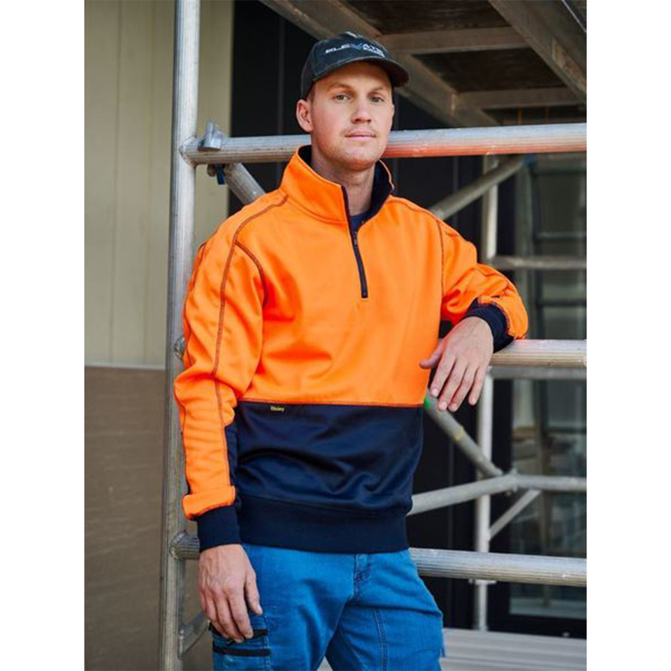 Bisley | Mens Hi Vis Fleece 1/4 Zip Pullover