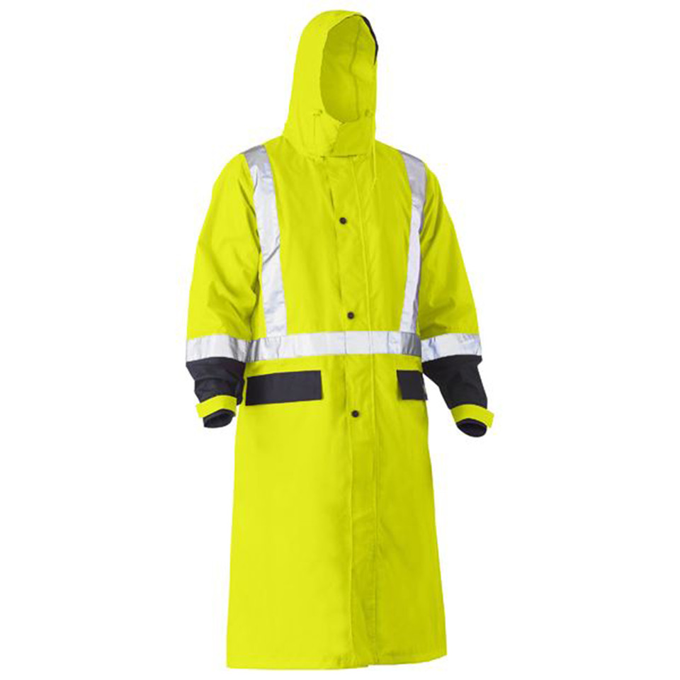 Bisley Mens Waterproof Hi Vis Taped Long Rain Coat