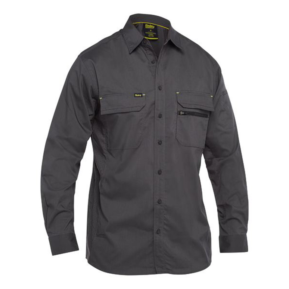 Bisley X Airflow Stretch Ripstop Shirt in Charcoal Grey