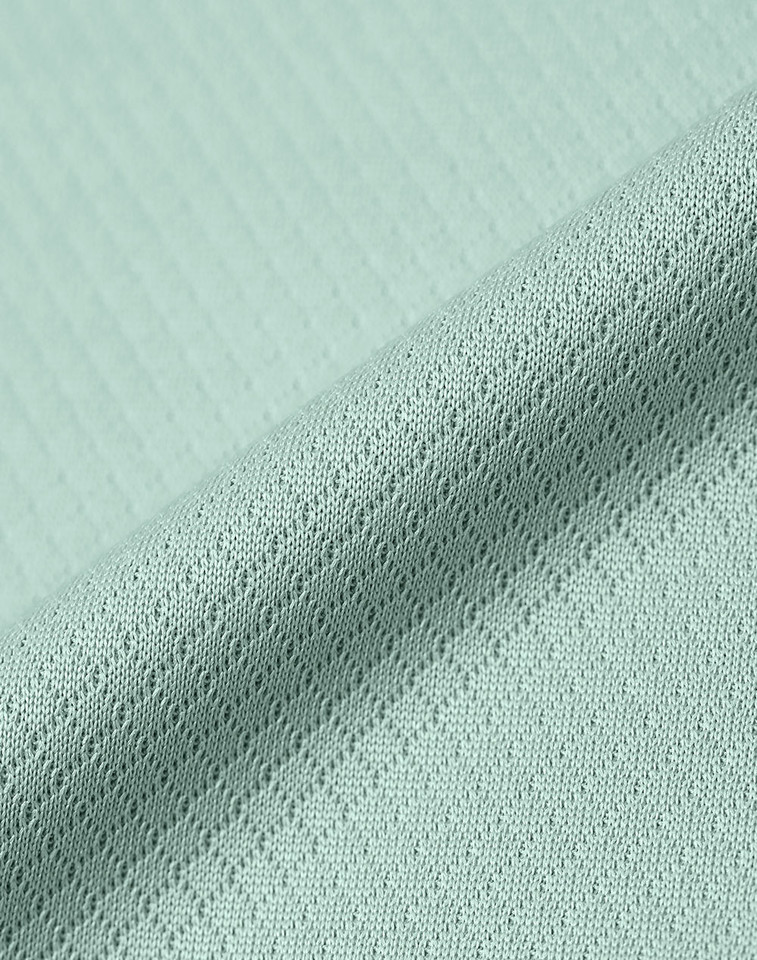 Plain Sustainable Jacquard Knit Polo Shirt in soft mint, product photo