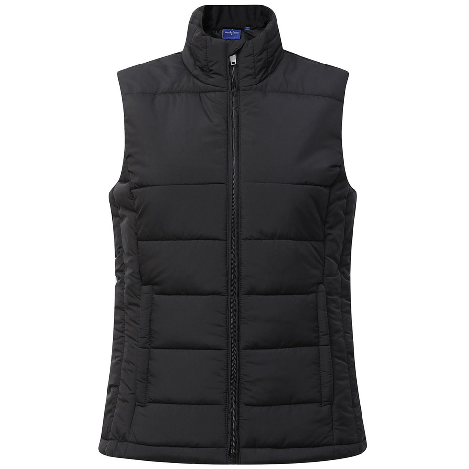 Womens Certified Recycled PET Insulated Puffer Vest - Black