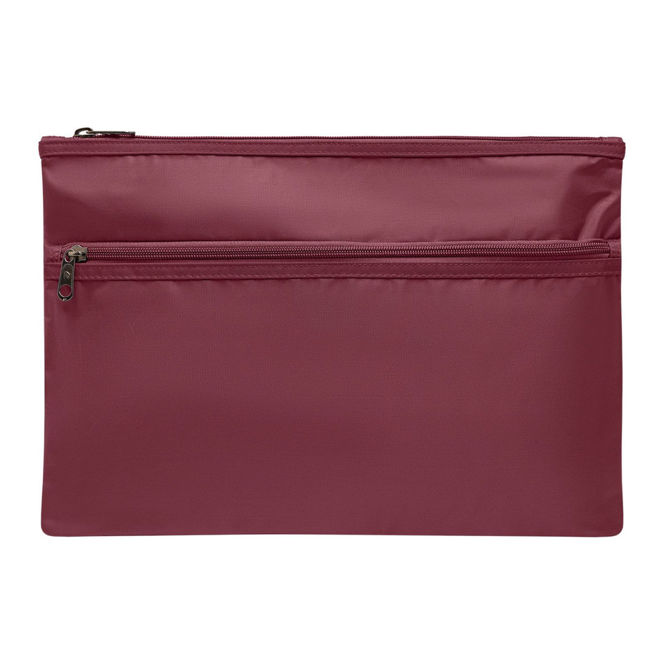 Twin Zip Pencil Case - Maroon
