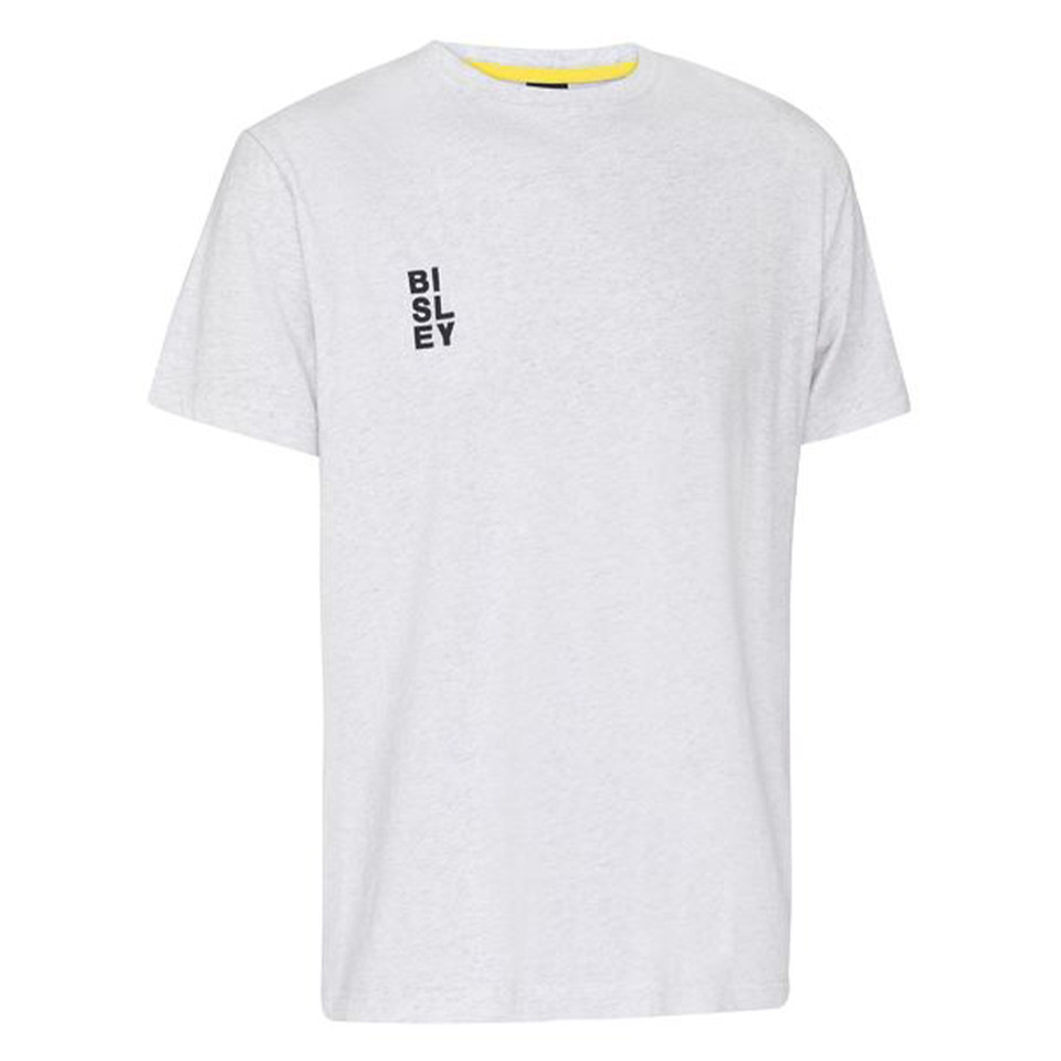 Bisley Unisex Cotton Vertical Logo Print Tshirt - Grey Marle