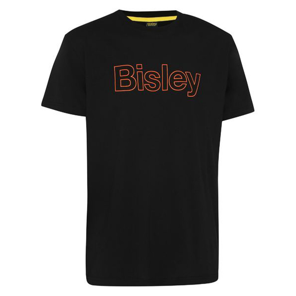Bisley Cotton Outline Logo Tee - Orange/Black