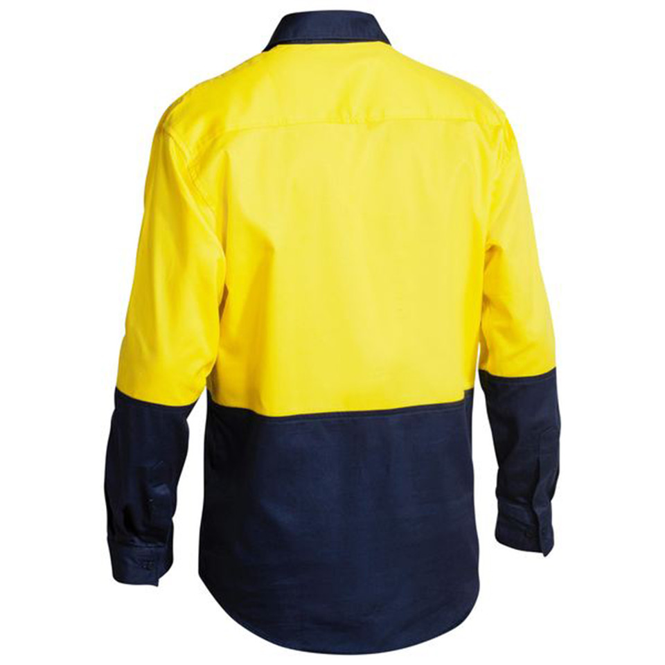 Ladies Hi Vis Drill Shirt Closed Front Long Sleeve