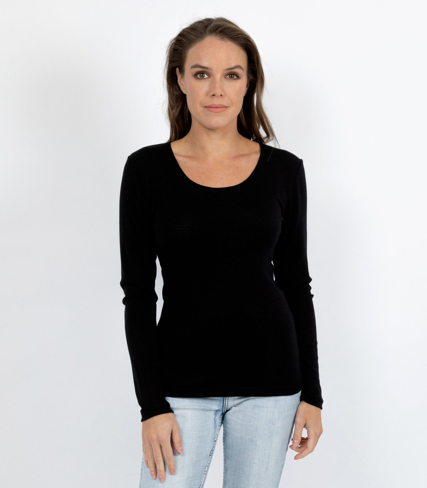 Black lifestyle/product image sourced from Baselayers supplier catalog