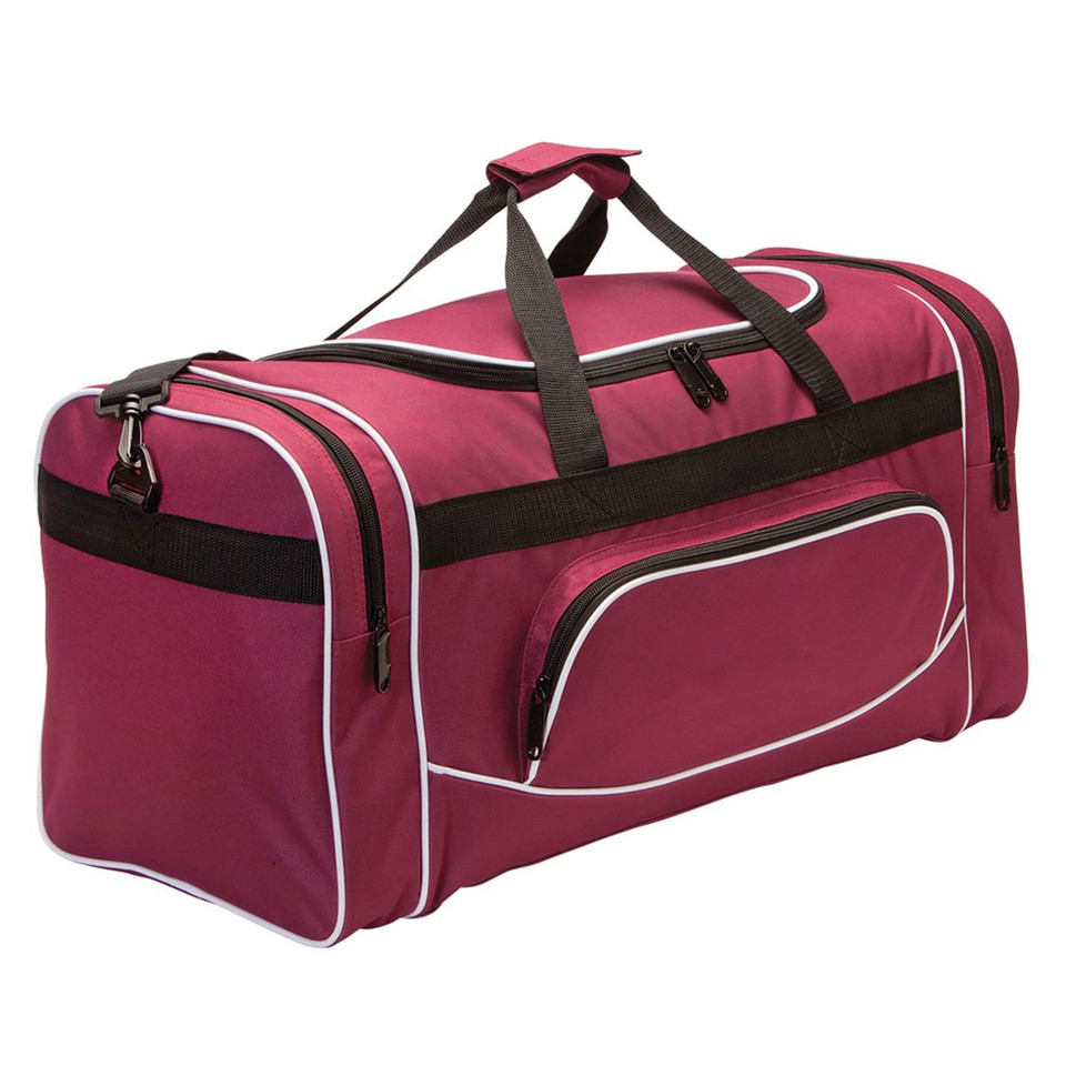 Contrast Colour Gym Sports Travel Bag | 47L - Maroon.Maroon