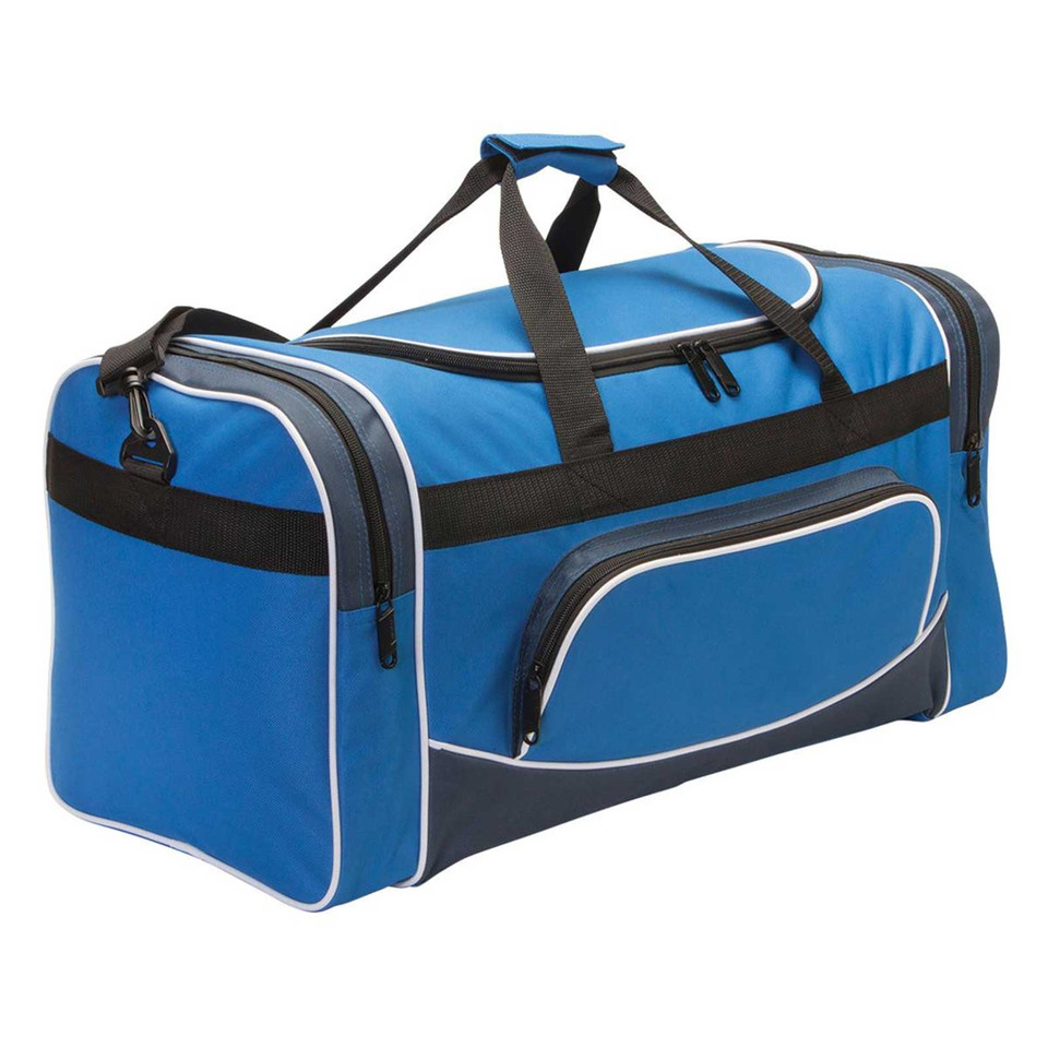 Contrast Colour Gym Sports Travel Bag | 47L - Royal.Black