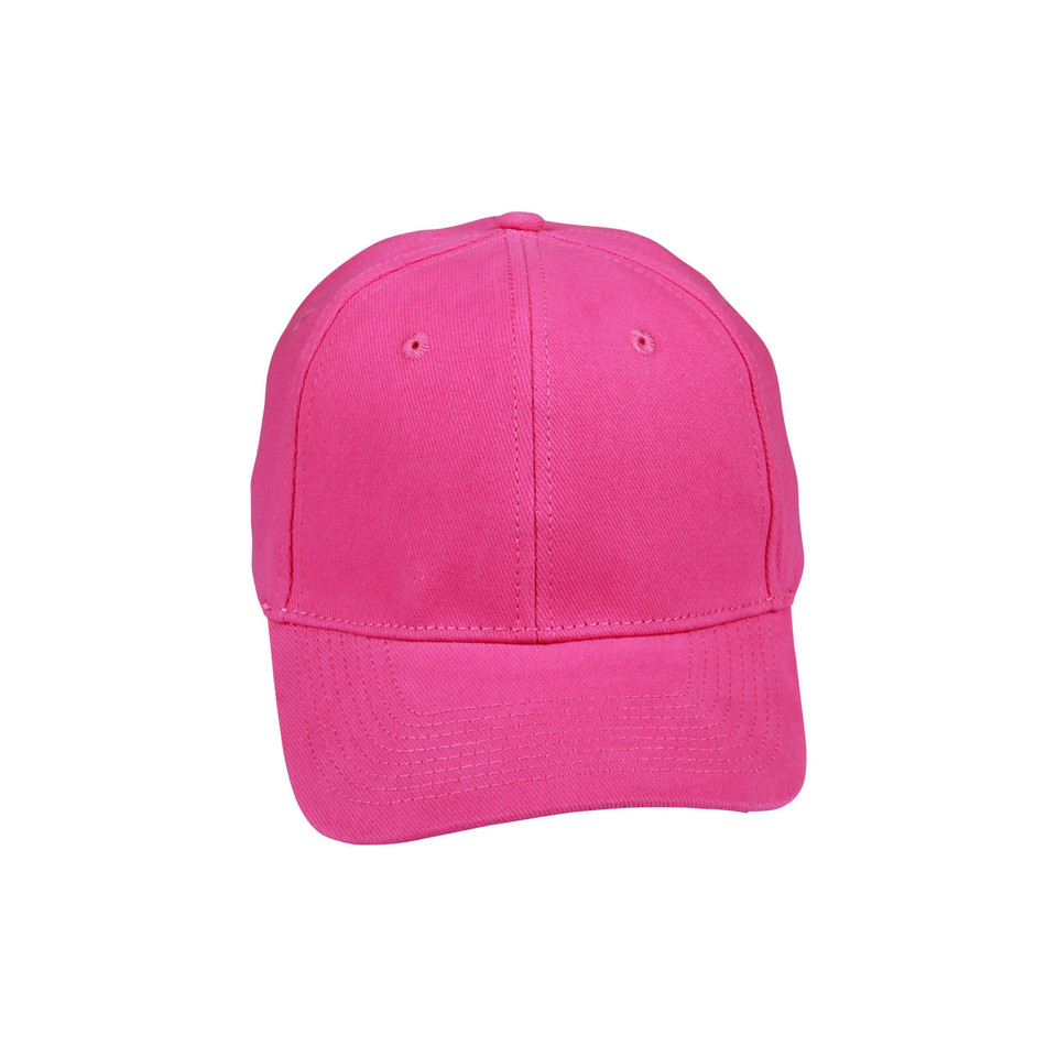 Adults 6 Panels Heavy Brushed Cotton Cap - Hot Pink