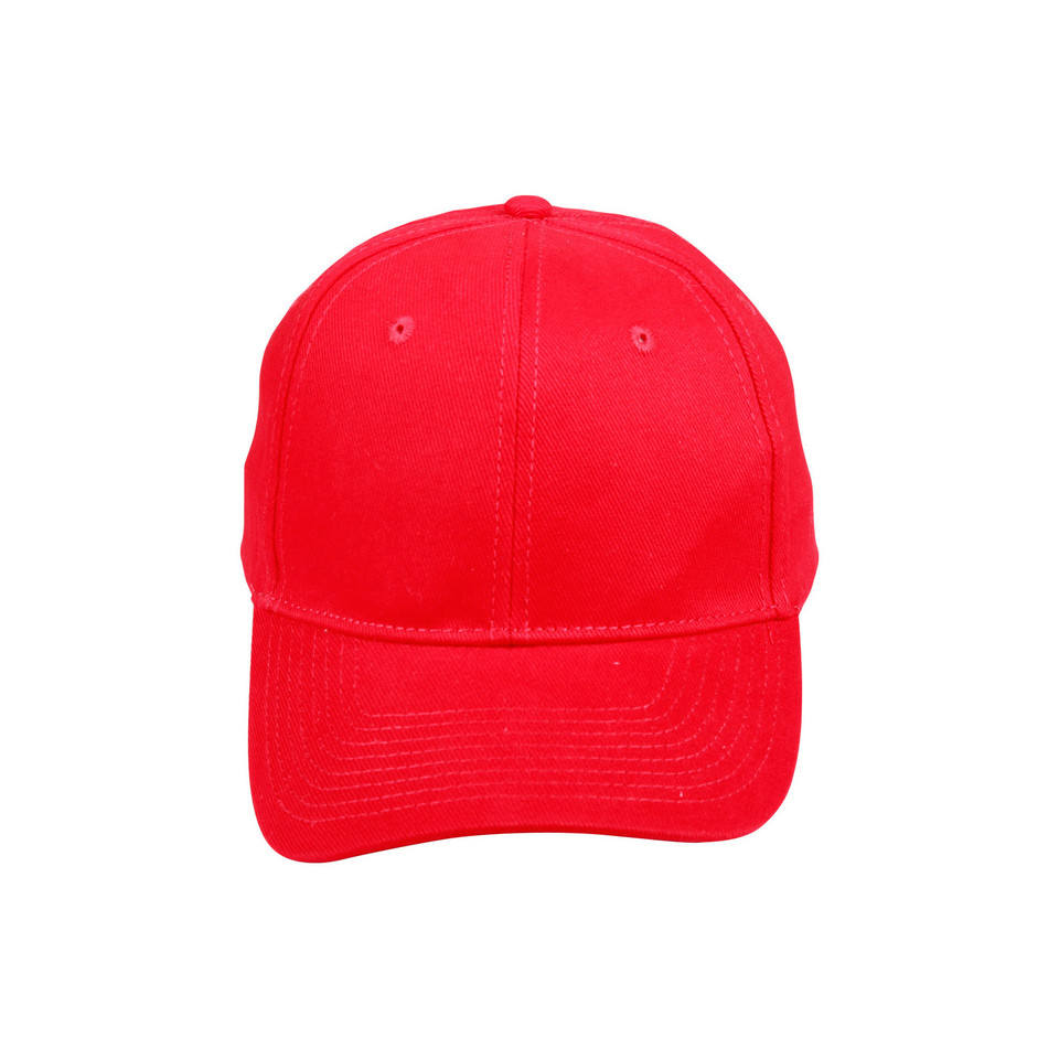 Adults 6 Panels Heavy Brushed Cotton Cap - Red