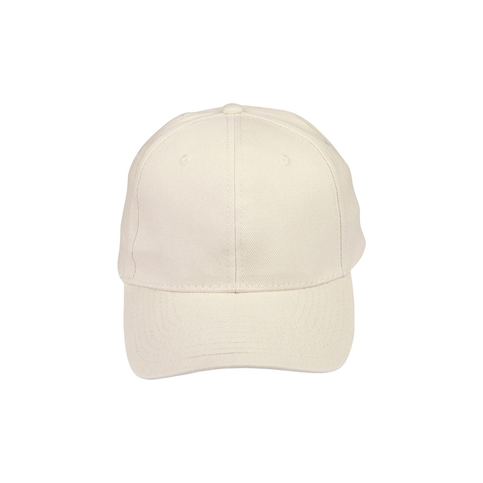 Adults 6 Panels Heavy Brushed Cotton Cap - Natural