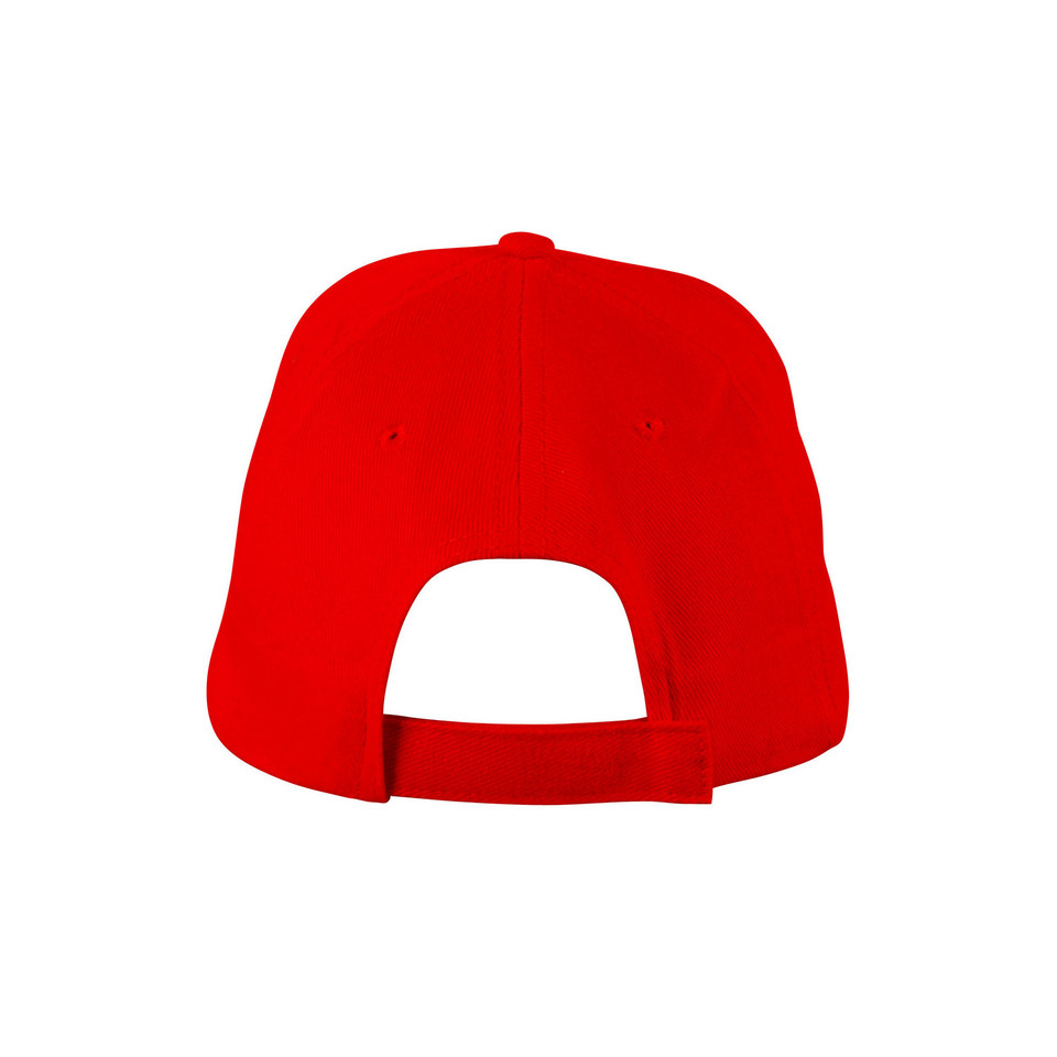 Adults 6 Panels Heavy Brushed Cotton Cap - Red - Back