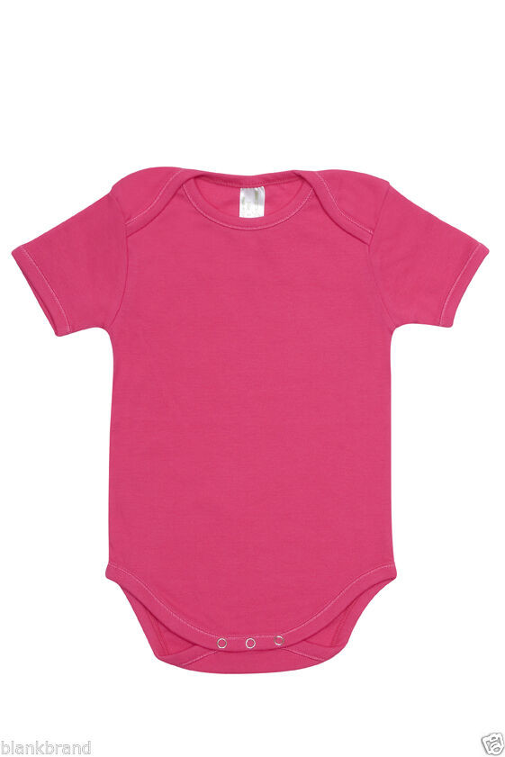 Baby Romper Organic Cotton Bodysuit - B101BL - Hot Pink