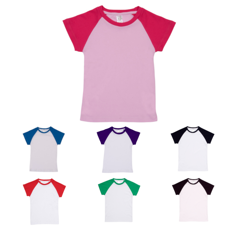 Children Organic Cotton Two Tone Raglan T-Shirt - B103RG