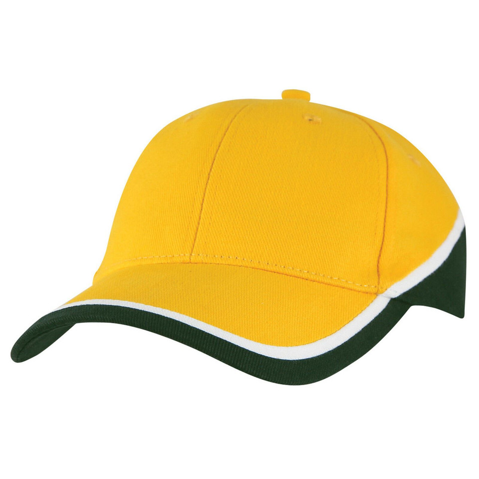 Adults 6 Panels Heavy Brushed Cotton Cap - 4026 | Gold.White.Bottle