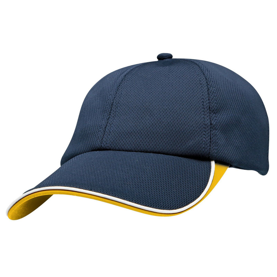 Adults Cool Dry Unstructured Polyester Mesh Cap - 4167 | Navy.Gold