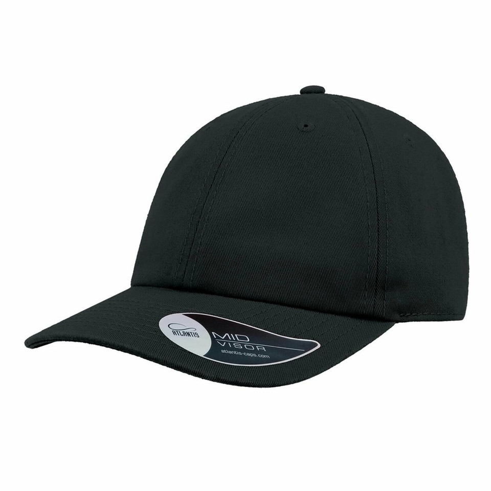 Atlantis Adults Premium Washed Chino Twill Baseball Cap- A1000 | Black